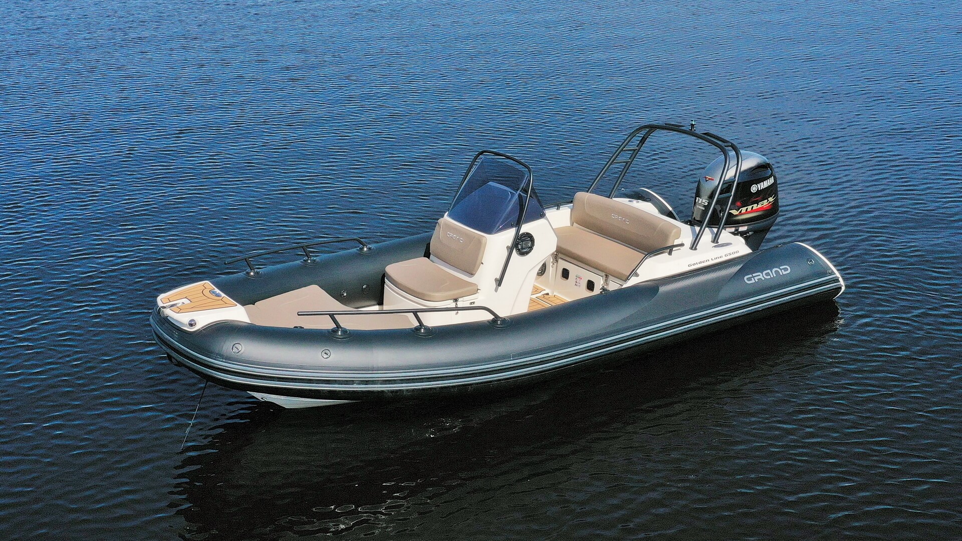 Надувная лодка с жестким дном GRAND Golden Line G500LF, Надувная лодка GRAND Golden Line G500LF, GRAND Golden Line G500LF, GRAND Golden Line G500, GRAND G500LF, GRAND G500, Надувная лодка GRAND, Надувная лодка ГРАНД, RIB лодка, стеклопластиковая лодка с надувными баллонами, Надувная лодка с жестким дном, RIB, Rigid Inflatable Boats