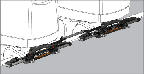 Гидравлическая система рулевого управления UltraFlex двухмоторная с двумя цилиндрами