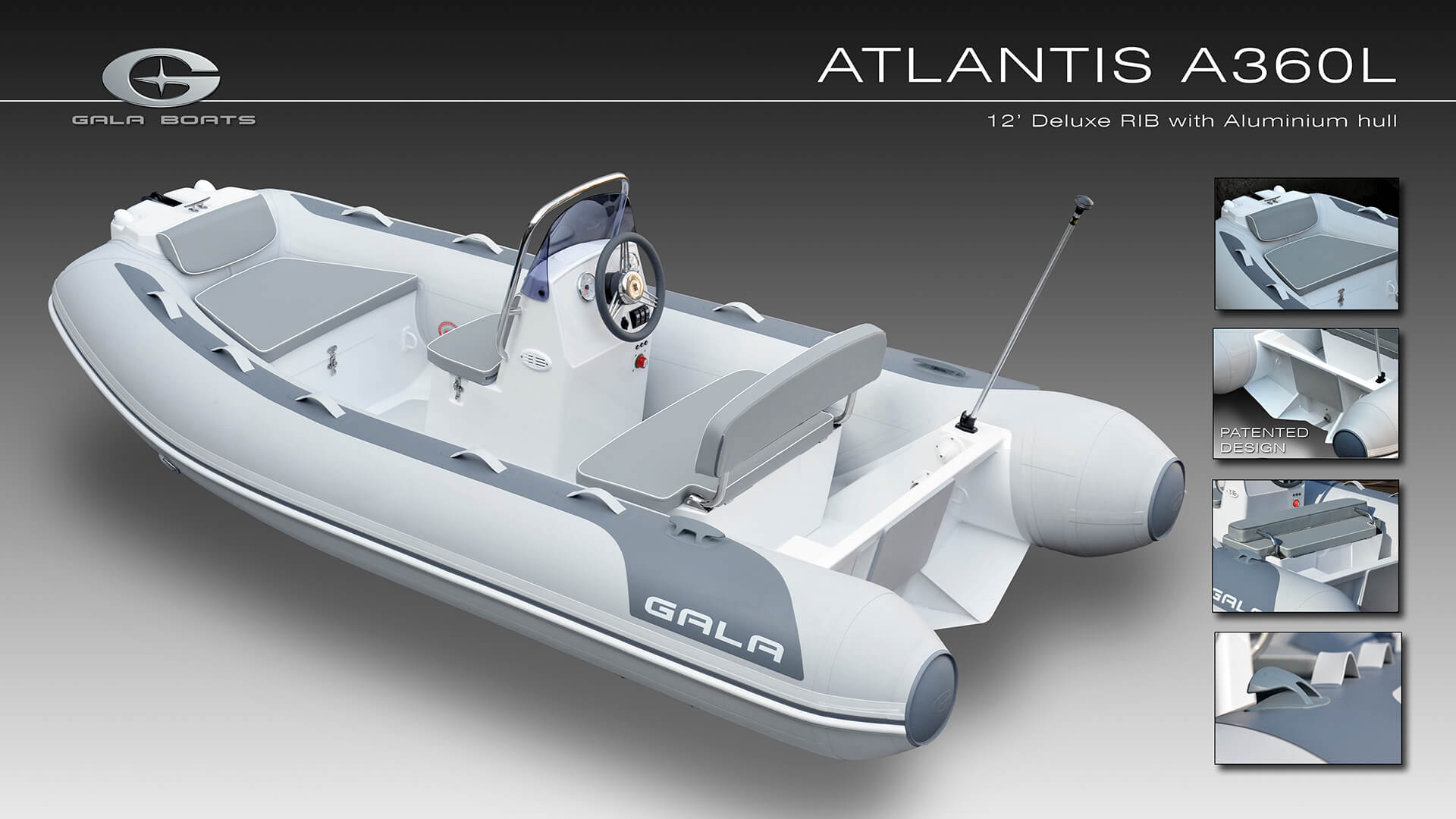 Надувная лодка с жестким алюминиевым дном GALA Atlantis A360L, Надувная лодка с жестким дном GALA Atlantis A360L, Надувная лодка с жестким дном GALA A360L, Надувная лодка GALA A360L, Надувная лодка GALA A360L, GALA A360L, лодка с жестким дном, алюминиевый риб, алюминиевый RIB, RIB, тендерная лодка, тендер для яхты