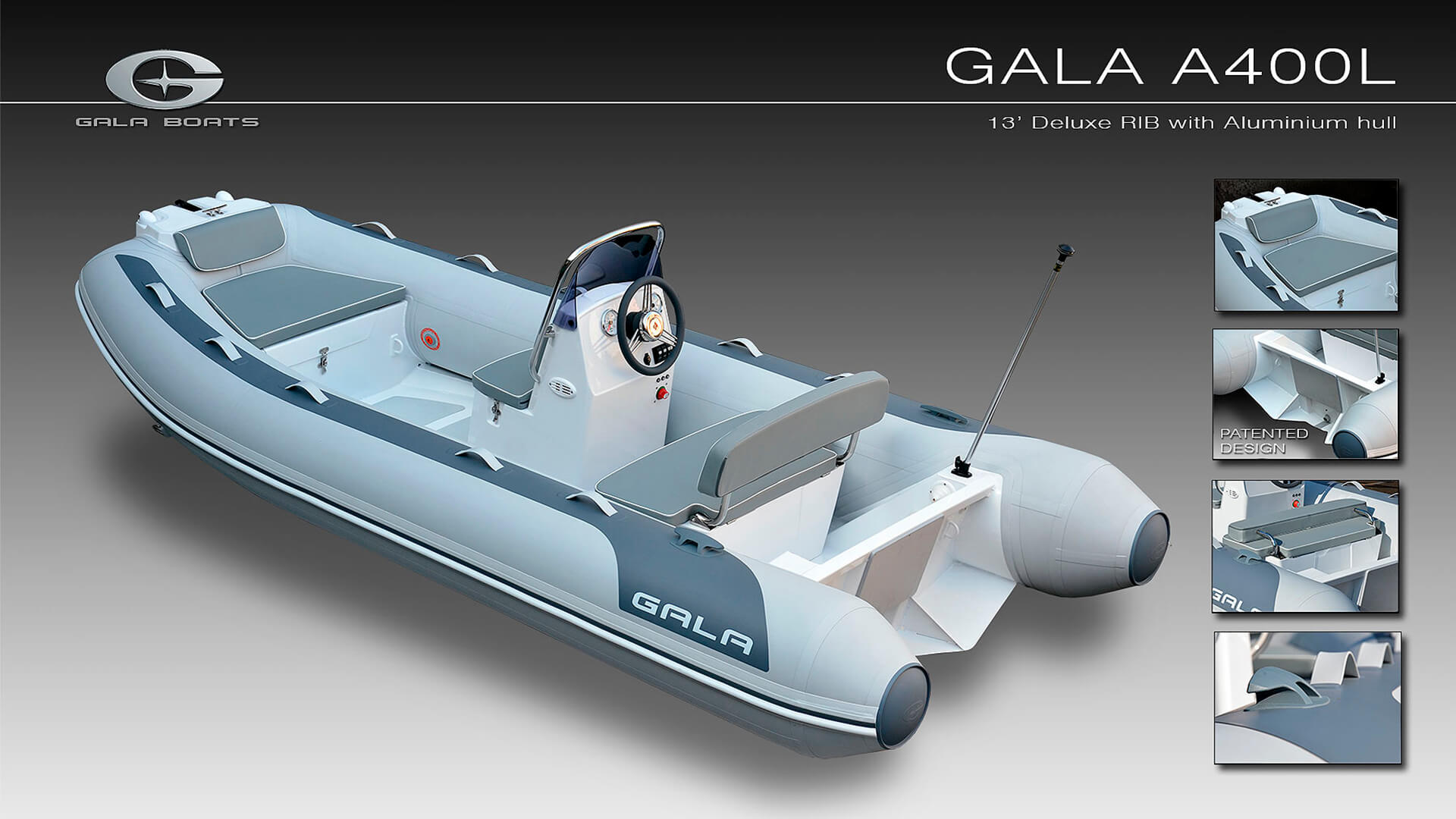 Надувная лодка с жестким алюминиевым дном GALA Atlantis A400L, Надувная лодка с жестким дном GALA Atlantis A400L, Надувная лодка с жестким дном GALA A400L, Надувная лодка GALA A400L, Надувная лодка GALA A400L, GALA A400L, лодка с жестким дном, алюминиевый риб, алюминиевый RIB, RIB, тендерная лодка, тендер для яхты