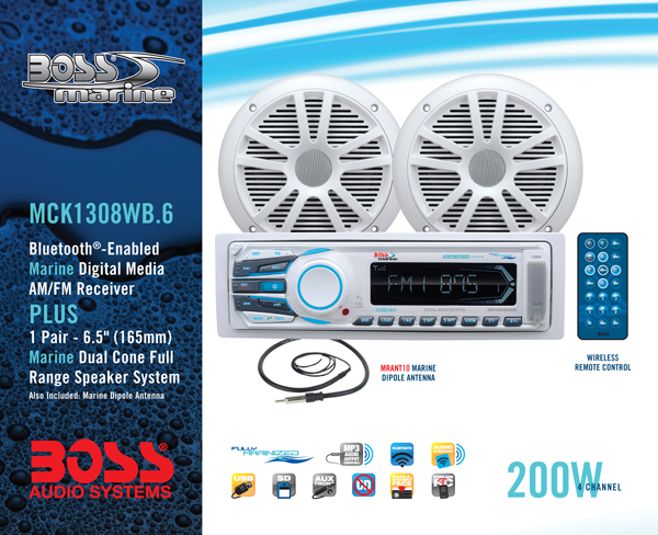 BOSS Marine MCK1306W.6, BOSS MCK1306W.6, MCK1306W.6, морская аудиосистема