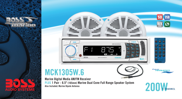BOSS Marine MCK1305W.6, BOSS MCK1305W.6, MCK1305W.6, морская аудиосистема