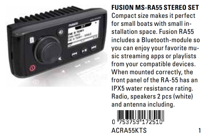 Музыкальная аудиосистема для лодки Cross 54BR