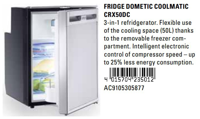 Холодильник DOMETIC COOLMATIC CRX50DC для лодки Cross 75BR